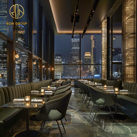 Juego de Muebles Modernos de Lujo Ron Group, Asientos de Restaurante Tapizados en Terciopelo, Silla Tapizada Personalizada, Mesa Cuadrada de Mármol