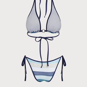 Bikini de Dos Piezas con Malla Multicolor Azul, Diseño Moderno con Tirantes, Traje de Baño para Niñas, Fabricante OEM Personalizado de Alta Calidad - Product Image 3