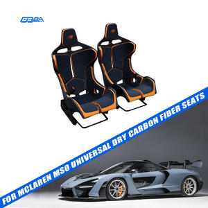 Asientos OEM de fibra de carbono naranja-amarillo para autos McLaren 720S 540C 650S MSO Senna con tela Alcántara - Product Image 1