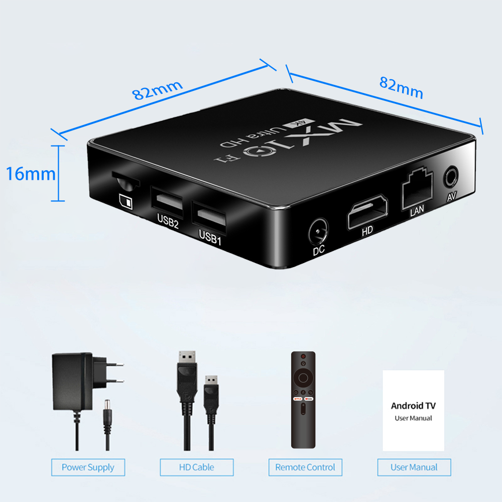 Smart Android TV Box MX10-F1 - Android 13 Streaming, 4K Support