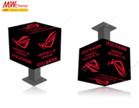 Écran d'affichage publicitaire LED pour scène, solution de signalétique professionnelle, création de produits LED 3D personnalisés pour murs de marque