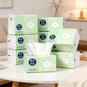 Papier mouchoir facial jetable <span class=keywords><strong>de</strong></span> haute qualité, écologique, imprimé sur mesure, toucher doux, en pulpe <span class=keywords><strong>de</strong></span> bambou vierge - Product Image 1