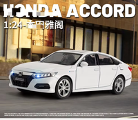 Nouveau modèle de voiture en alliage d'aluminium Hon Da Accord 1:24 avec lumières et sons, simulation de recul, cadeau pour garçon, jouet de collection, ornement, cadeau