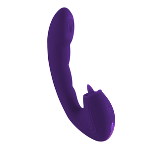 Vibromasseur Duo Pulse à 10 modes avec langue léchante en silicone, rechargeable par USB, étanche IPX6, faible bruit, masseur personnel - Product Image 3