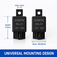 Relais de climatisation automobile 12V 40A 4 broches avec support de montage, interrupteur de relais de compresseur de climatisation étanche pour camion