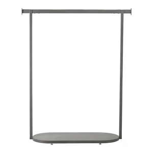 Grey Powder Coated <strong>Clothes</strong> Display <strong>Rail</strong> With Oval Base - Product Image 4