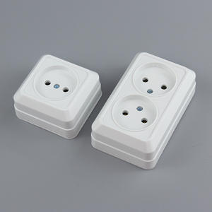 <span class=keywords><strong>Prises</strong></span> <span class=keywords><strong>murales</strong></span> ABS de surface de style européen série 18 avec 2 <span class=keywords><strong>prises</strong></span> de type allemand - Product Image 4