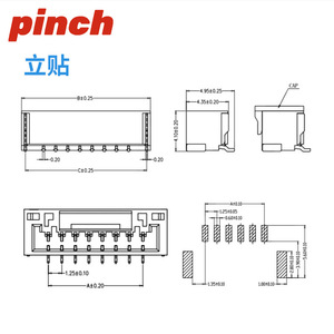 Conector de placa a placa, paso de 1.25 mm, 6 posiciones, montaje en superficie con mecanismo de bloqueo, material PBT - Product Image 3