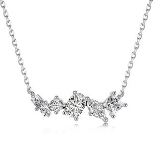 Collares Geométricos Románticos Dylam, Plata S925 Hipoalergénica, Barra Irregular que No se Deslustra, Zirconia 5A, Collar con Colgante para Mujer - Product Image 1