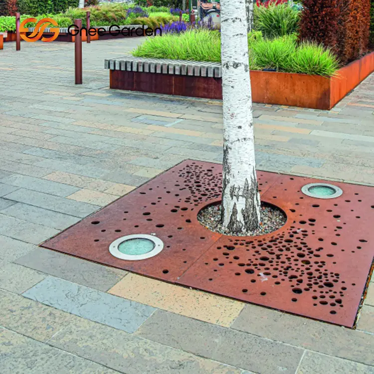 Grades de madeira de ferro fundido para árvores, imagem personalizada, grades de ferro fundido para proteger árvores, novo estoque
