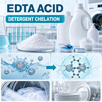 EDTA Acide Éthylène Diamine Tétracétique 99% Agent Chélatant Réactif de Traitement des Métaux Qualité Solide pour Cosmétiques et Détergents