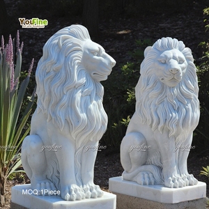 Fatti a mano di marmo bianco scultura di leone <span class=keywords><strong>statue</strong></span> - Product Image 6