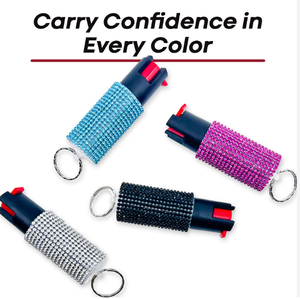 New Arrival Bear Mace Spray Carabiner Keychain Rechargeable Safety Multicolor Bling Spray Bottle Key <b>Ring</b> for Girl - Product Image 1