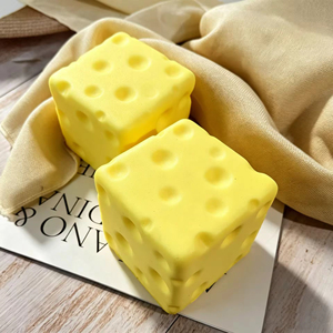 Hot Selling 7cm Yellow Cheese <b>Squishy</b> Cube Stress Relief Soft Slow Rebound PU Cheese <b>Squishy</b> Toys Squeeze Toys for Kids - Product Image 5