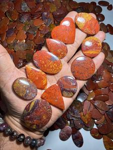 Cabujón de Ágata Musgosa Roja Natural, Piedra Suelta de Ágata Musgosa Roja Genuina para Anillos, Colgantes, Pendientes y Fabricación de Joyas - Product Image 2