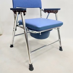 Aluminum Alloy <b>Commode</b> <b>Chair</b> With Wheels Open Front Anti Slip For Elderly And Disabled Portable Toilet Seat - Product Image 3