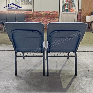Popular Venta caliente Langfang fábrica al por mayor barato Morden apilable azul sillas de iglesia con enclavamiento - Product Image 3
