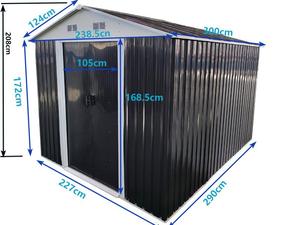 Caseta <span class=keywords><strong>de</strong></span> Almacenamiento Exterior Resistente <span class=keywords><strong>de</strong></span> Acero Galvanizado, con Cerradura e Impermeable, <span class=keywords><strong>para</strong></span> <span class=keywords><strong>Herramientas</strong></span> <span class=keywords><strong>de</strong></span> Jardín, con Tamaño Personalizado - Product Image 3