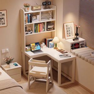 多機能テーブルデザイン木製ライティングデスク寝室用オフィステーブルコンピュータデスク竹テーブル仕事研究用 - Product Image 1