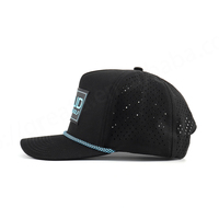 Golfpet met custom logo, dobby dot oxford rubber patch, waterdicht, ademend polyester nylon, gebogen klep, verstelbare sportcap