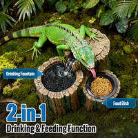 Système d'abreuvement automatique silencieux à circulation continue, résine, tronc d'arbre, 2 en 1, bol d'eau pour reptiles, 550 ml, mangeoire pour gecko, lézard, iguane