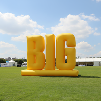 Lettres gonflables (ballons) personnalisées en tissu Oxford jaune imperméable 4x5M 12ft de haut pour publicité extérieure avec logo personnalisé durable