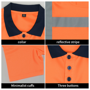 Chemises polo de travail à <span class=keywords><strong>s</strong></span>échage rapide pour l'été, pantalons de travail en coton, bandes réfléchissantes, vêtements de travail fluorescents personnalisé<span class=keywords><strong>s</strong></span>, uniformes - Product Image 5