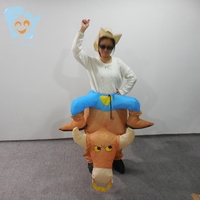 Costume gonflable amusant pour adulte à chevaucher un taureau pour Halloween, Noël, la Saint-Valentin, taille plus, livraison rapide