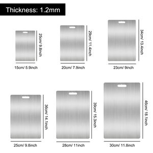 Tabla de Cortar Multifunción de Titanio y Acero Inoxidable 304 para Cocina, Tabla Gruesa para Picar Alimentos, Carne y Queso - Product Image 2