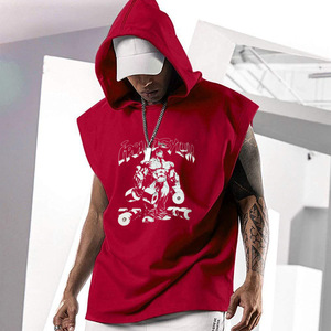 <span class=keywords><strong>Gilet</strong></span> de sport sans manches à <span class=keywords><strong>capuche</strong></span> en coton pour <span class=keywords><strong>homme</strong></span>, pour la salle de sport, la course à pied, le basketball, la musculation - Product Image 4