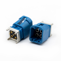 Conector RF Mini-Fakra Macho 4 en 1, Código C, Montaje en PCB a Través de Orificio, para Navegación GPS Vehicular