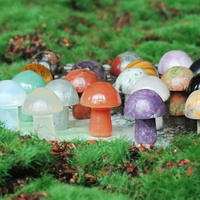 Statuette miniature sculptée à la main en pierre précieuse naturelle, figurine champignon en cristal, modèle de sculpture en cristal de guérison, autres artisanats en cristal Feng