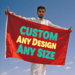 Banderas impresas digitales de poliéster con logotipo personalizado para uso promocional en exteriores de todos los países - Product Image 1