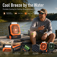 Ventilateur de camping solaire avec lumière LED, batterie rechargeable 7800mAh, ventilateur portable pour extérieur, recharge solaire pour le camping