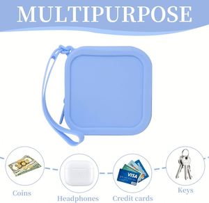 Monedero de Silicona Portátil e Impermeable de 3.54 Pulgadas con Logotipo Personalizado, Mini Bolsa de Almacenamiento con Cremallera y Correa para la Muñeca, para Monedas, Recibos y Llaves - Product Image 4