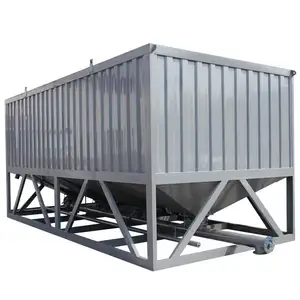 Construction Horizontal Cement Silo Fly Ash 50 Tons 100 Tons Mixing Station Square Silo Cement Tank