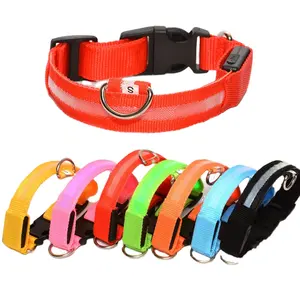 Luminous Floral Pattern LED Light Wire Mesh Dog Collar Fluorescent Nylon For Anti-Lost Safety Pet Supplies