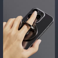 Support de téléphone magnétique double face amélioré, pliable et portable, avec anneau de maintien pour accessoires de téléphone portable
