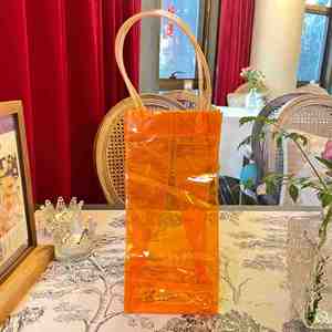 100pcs Custom Logo PVC Stand up Pouch Wine Bags with Flexiloop Handle and Waterproof 0.4mm Thick for Wine Bottles - Product Image 3