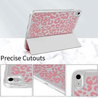 Étui Trifold avec support pour iPad 11e génération 11 pouces 2025 et 10e génération 10,9 pouces 2022, motif léopard rose, housse de protection antichoc