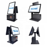 Nouveaux produits Système POS 15,6 pouces Écran secondaire Rotation à 90 degrés °   Système de point de vente tout-en-un à double écran pour supermarché