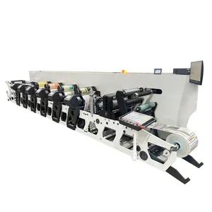 New 9 Color 9 Led Uv Dryer Horizonatl Flexographic Printing Machine For Self Adhesive Label Printing PLC Servo Motor