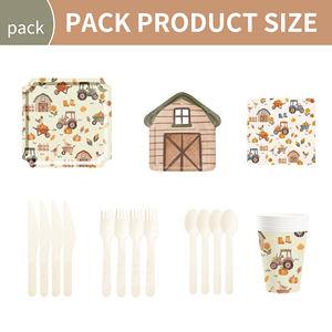 DAMAI Decoración para Fiesta de Cumpleaños con Temática de Granja, con Platos, Vasos y Servilletas Desechables de Papel para Fiesta, Juego de Vajilla - Product Image 6