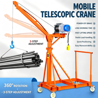 Mini-grue électrique mobile à flèche télescopique à 3 sections 360°, directement de l'usine °   Palans de levage multi-moteurs à rotation optionnelle