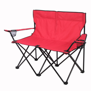 QM <b>Outdoor</b> Red Camping Double Seat Chair Popular Customized 2-person <b>Loveseat</b> Camping Chair With Armrest - Product Image 1