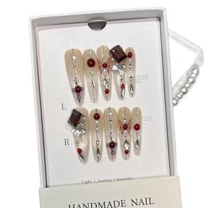 เล็บปลอมแบบกดติดลายผีเสื้อสไตล์ฝรั่งเศส ดีไซน์ Diablo สำหรับฤดูใบไม้ร่วงและฤดูหนาว ทำจากวัสดุ ABS เป็นมิตรกับสิ่งแวดล้อม พร้อมใช้งาน - Product Image 5