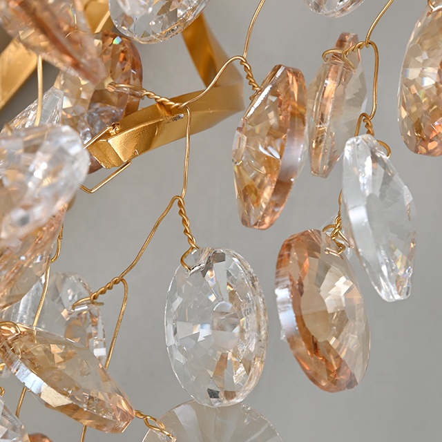 Full crystal wall lamp luxury sun crystal hotel lamp decorative wall lamp for villa