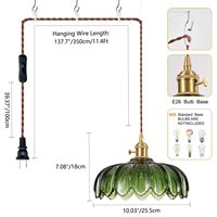 TSINYE Usine Vintage Restaurant Chambre Tête Unique Lampe Suspendue en Verre Lustre en Laiton Antique Suspension Industrielle