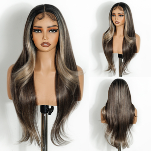 Peluca Sintética de Venta Caliente, 100% Fibra Resistente al Calor, 360 Per Pluck, Encaje Frontal HD, Pelucas de Cabello Sintético Sin Pegamento para Mujer - Product Image 6