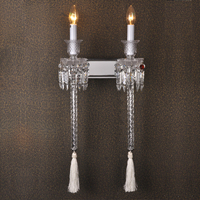En stock livraison rapide lampe d'intérieur de haute qualité à la française applique murale en cristal K9 applique murale décorative de luxe en cristal chromé